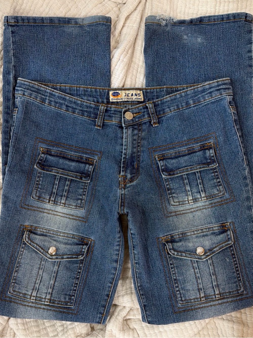 Y2K Cargo Pocket Utility Denim Jeans